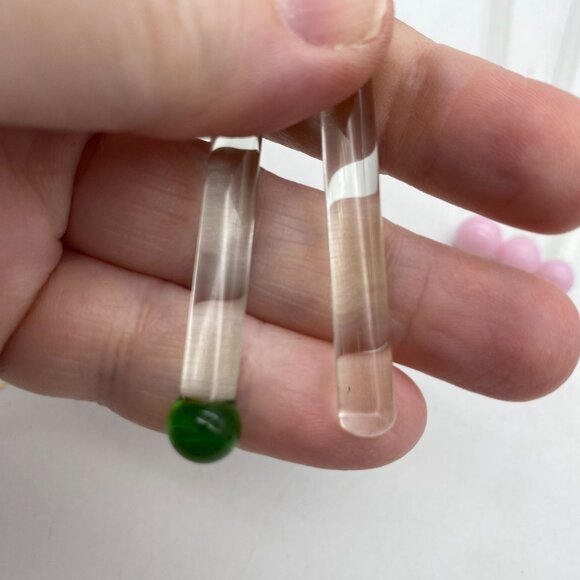 Handblown Glass Tropical seaside beach theme swizzle sticks cocktail stirrers pe - Picture 7 of 11